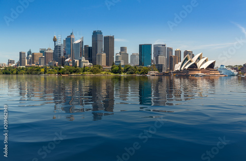 Dramatic panoramic photo Sydney harbor