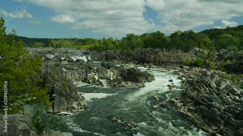 View at Great Falls waterfall of Potomac river 
