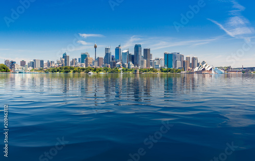 Dramatic panoramic photo Sydney harbor