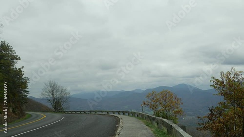 Highland road in Blue Ridge Mountains in autumn