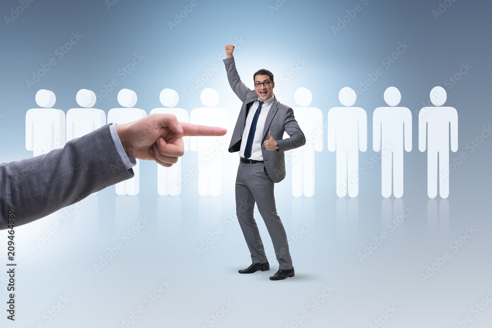Recruitment and employment concept with selected employee Recruitment and employment concept with selected employee