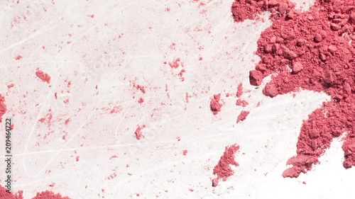 pink makeup powder texture moving on white