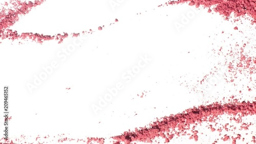 pink makeup powder texture moving on white