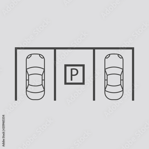 Car parking icon, vector.