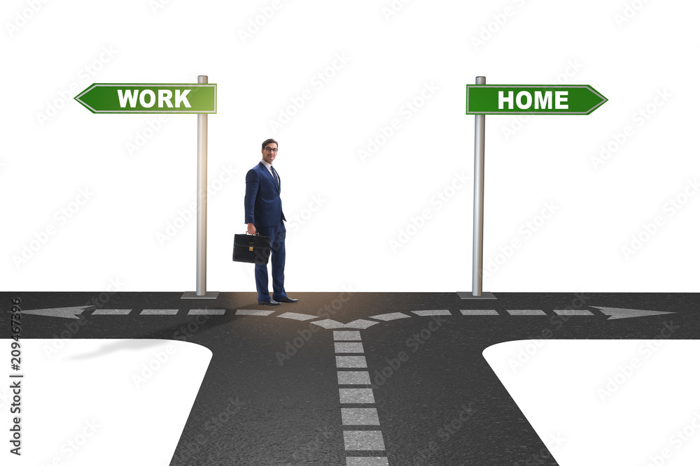 Work life or home balance business concept