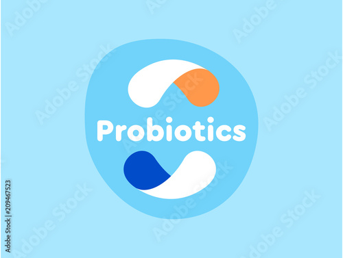 Probiotics Bacteria Vector Icon. Prebiotic, Lactobacillus Vector Icon Design. Concept of Logo or Vector Symbol contains Lactobacillus Probiotic Bacteria.