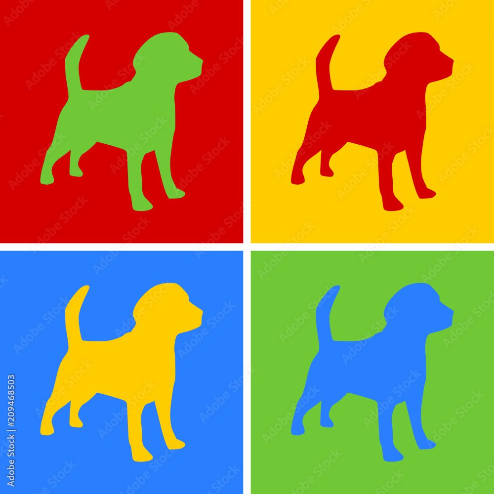 Hunde Pop-Art Stock Vector | Adobe Stock