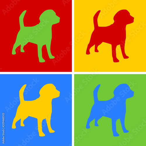 Hunde Pop-Art