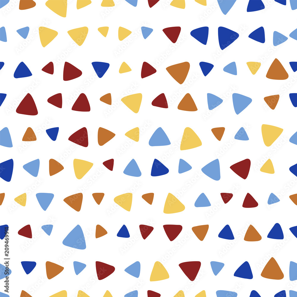 Abstract triangle colorful vector seamless pattern. Gaudi style mosaic - obrazy, fototapety, plakaty 