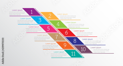 Vector infographic templates used for detailed reports. All 11 topics.