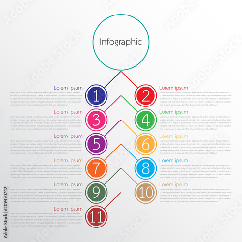 Vector infographic templates used for detailed reports. All 11 topics.