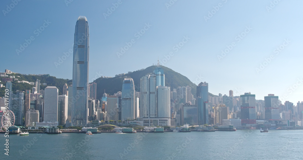 Naklejka premium Hong Kong urban city