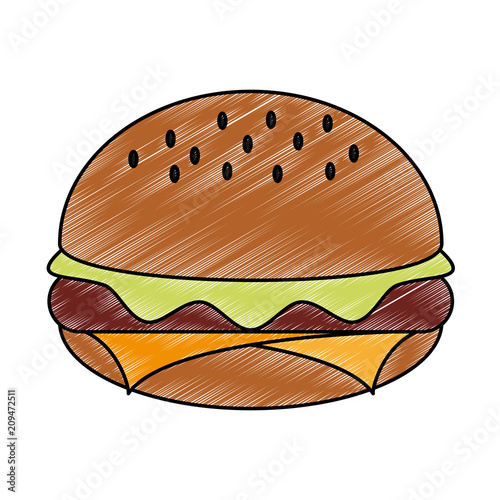 Hamburger fast food vector illustration graphic design