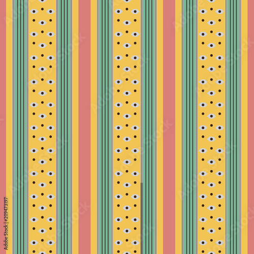 Retro Pastel Colored Pattern with Stripes