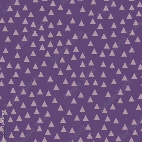 Violet geometric background with triangles. Seamless pattern. Fashionable color. Vector illustration  