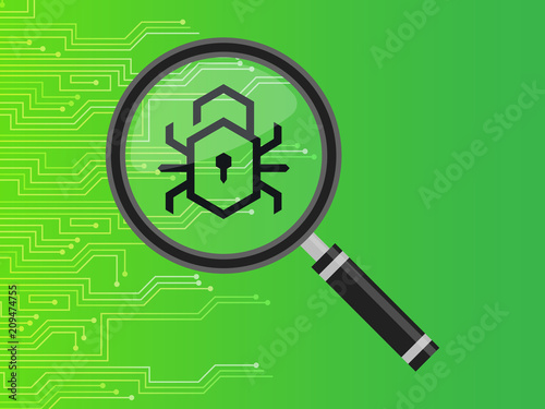 Malware Virus Search Icon Vector Background