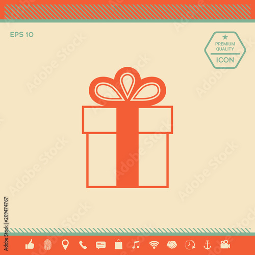 Gift box symbol icon.