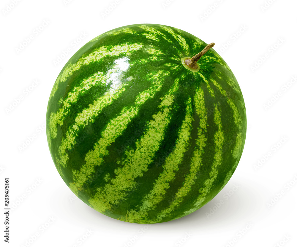 Sweet and red watermelon isolated on white background.