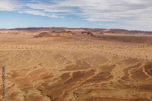 Sahara desert, desert landscape view from the top