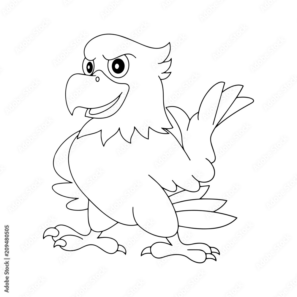 Eagle cartoon illustration isolated on white background for children color  book Stock Vector | Adobe Stock