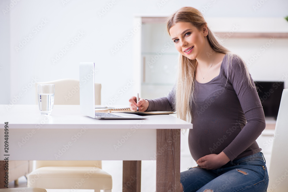 Pregnant woman at home getting ready for childbirth Pregnant woman at home getting ready for childbirth