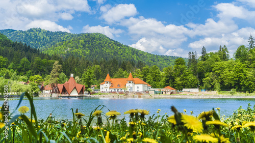 Ciucas lake and spa resort of Tusnad. Romania photo