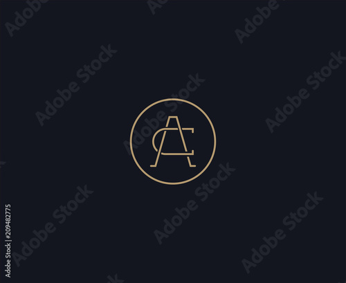 luxury letter AC logo design element