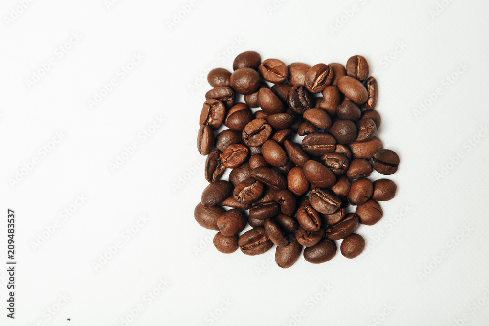 beans coffee on a white background beans coffee on a white background