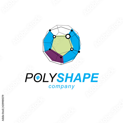 Free Download Innovation technologies logo. 3D origami abstract mesh object, vector design element. - GFXLoad