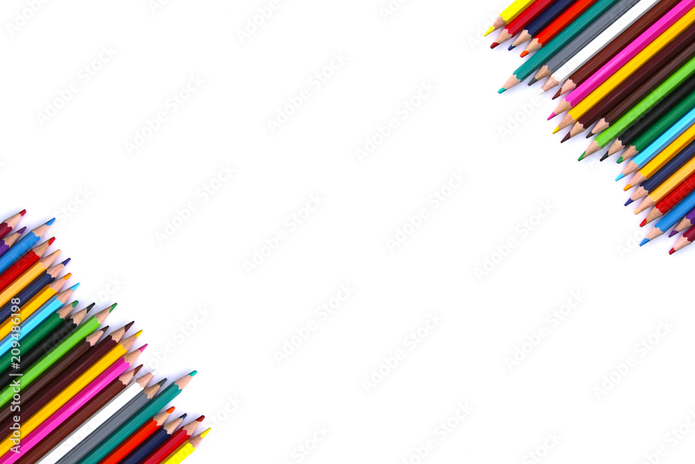 Back to School background. Colored pencils. Back to School background. Colored pencils.