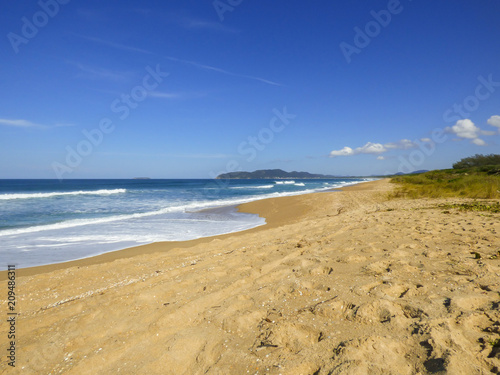 View of the beautiful Mocambique beach on a sunny day - Florianopolis  Brazil