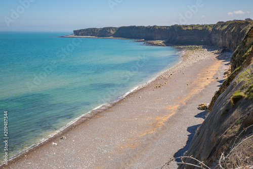 The beach at Pointe du Hoc in Normandy, France photo