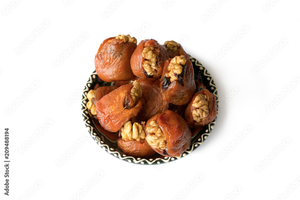 Uzbek sweets: apricots with walnuts and prunes Uzbek sweets: apricots with walnuts and prunes