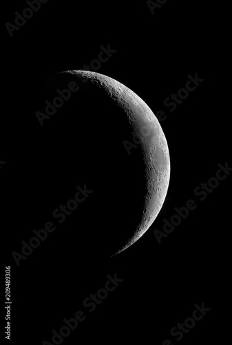 Crescent Moon with crater detail.