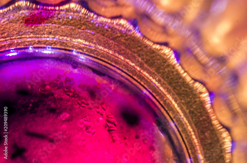 the chemical reaction of the paint with water