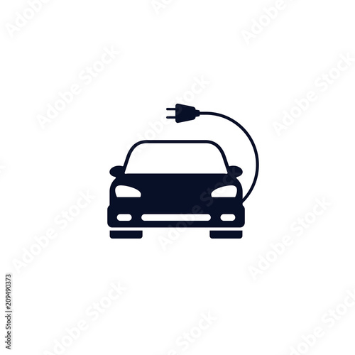 Electric Car Icon  Vector isolated simple symbol