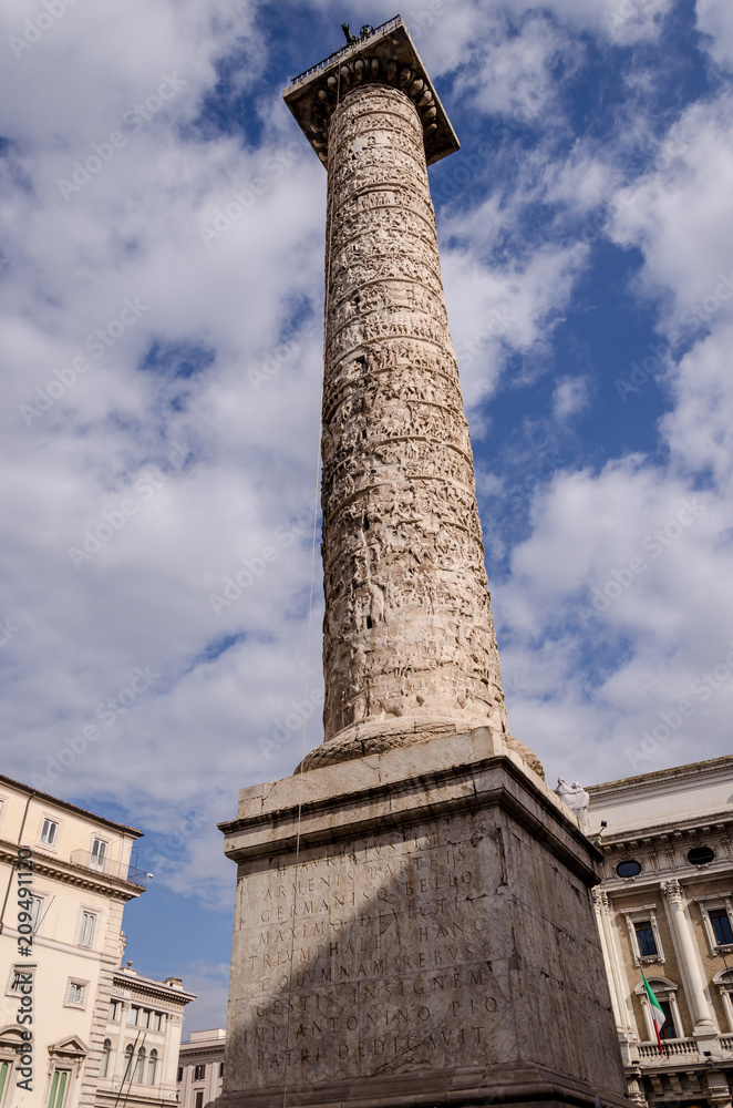 The Traian Column, view of the Traian Columns, built to celebrate victory over barbar populations.