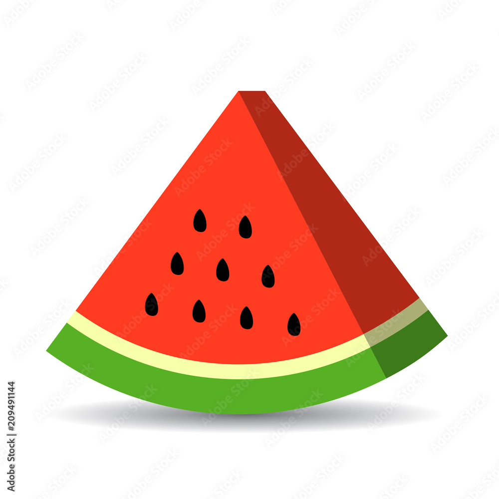 Triangle watermelon piece vector icon Triangle watermelon piece vector icon
