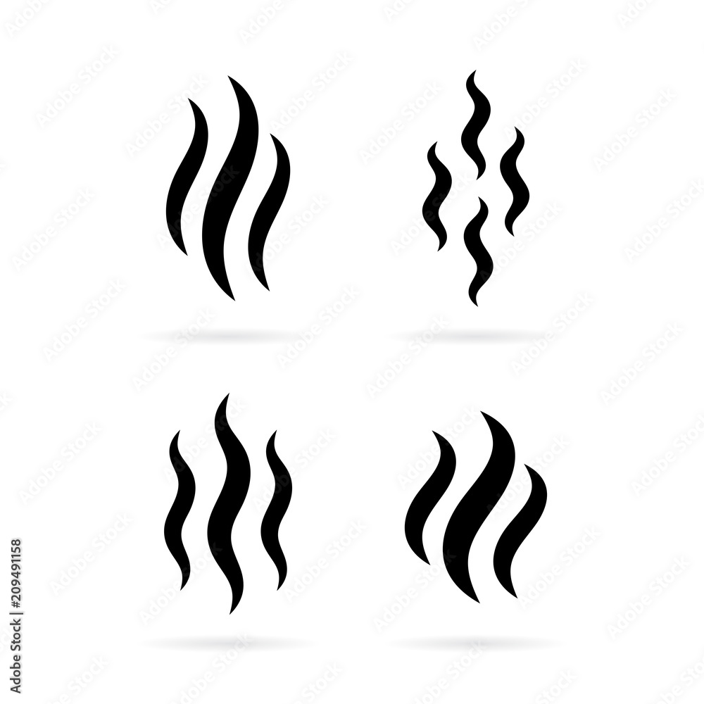 Smoke steam silhouette icon