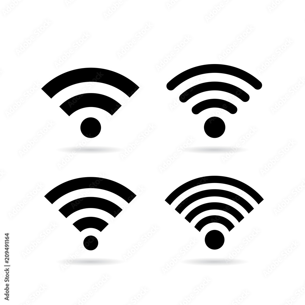 Wireless network vector icon set Wireless network vector icon set