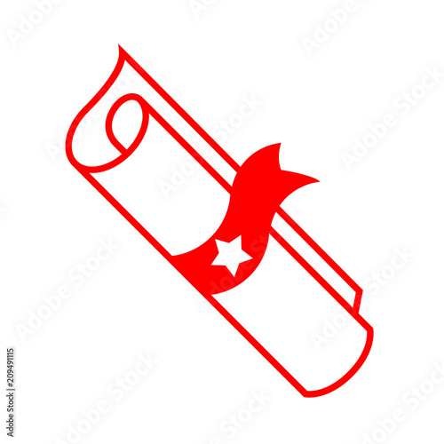 Red honorary diploma vector icon