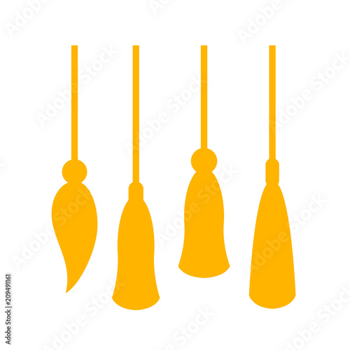 Golden tassel vector icon