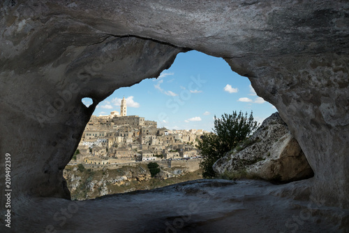 Matera vista da una grotta  photo