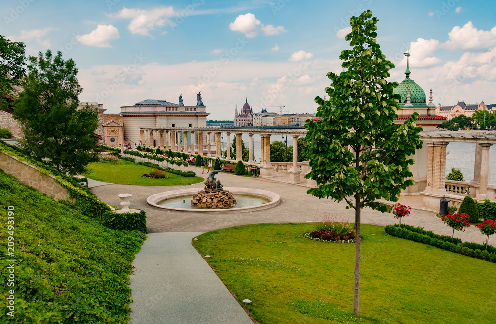 Fototapeta premium Buda district in summer green Budapest, Hungary