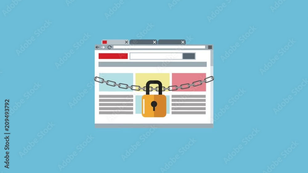 Security system on internet browser High definition colorful animation scenes