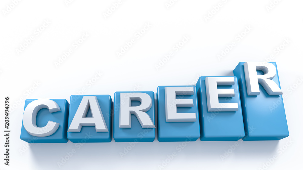 career leader 3d illustration chart with letters career leader 3d illustration chart with letters