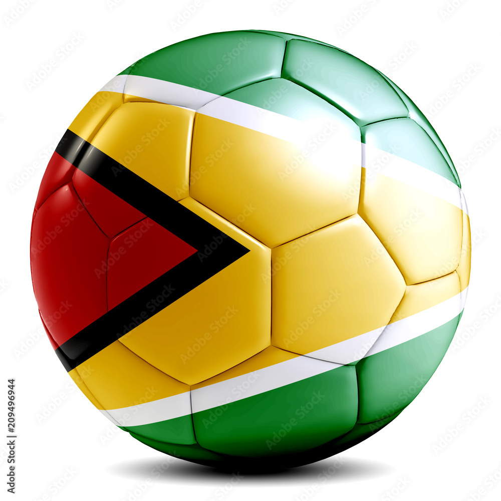 Fototapeta premium Guyana soccer ball football futbol isolated