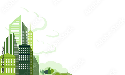 abstract green city with place for your text