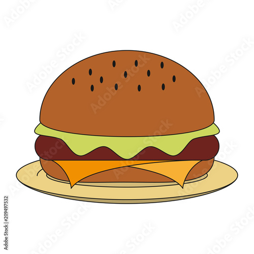 Hamburger fast food vector illustration graphic design