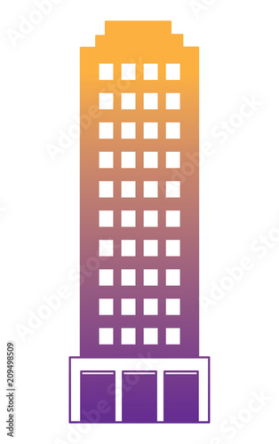 city building icon over white background  colorful design. vector illustration